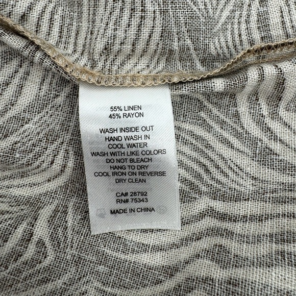 House of Harlow 1960 Puff Sleeve Printed Linen Blend Mini Dress - Brown - Medium - Picture 8 of 8